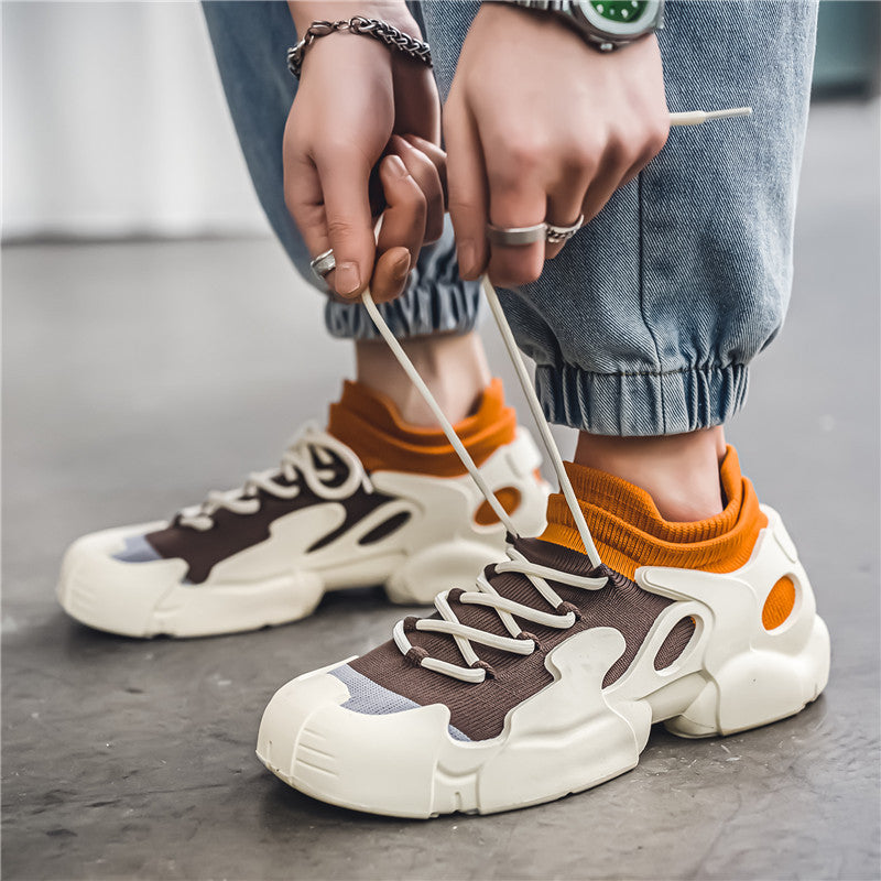 Respirant Fly Woven Mesh Lace-up Platform Sports Mesh Chaussures