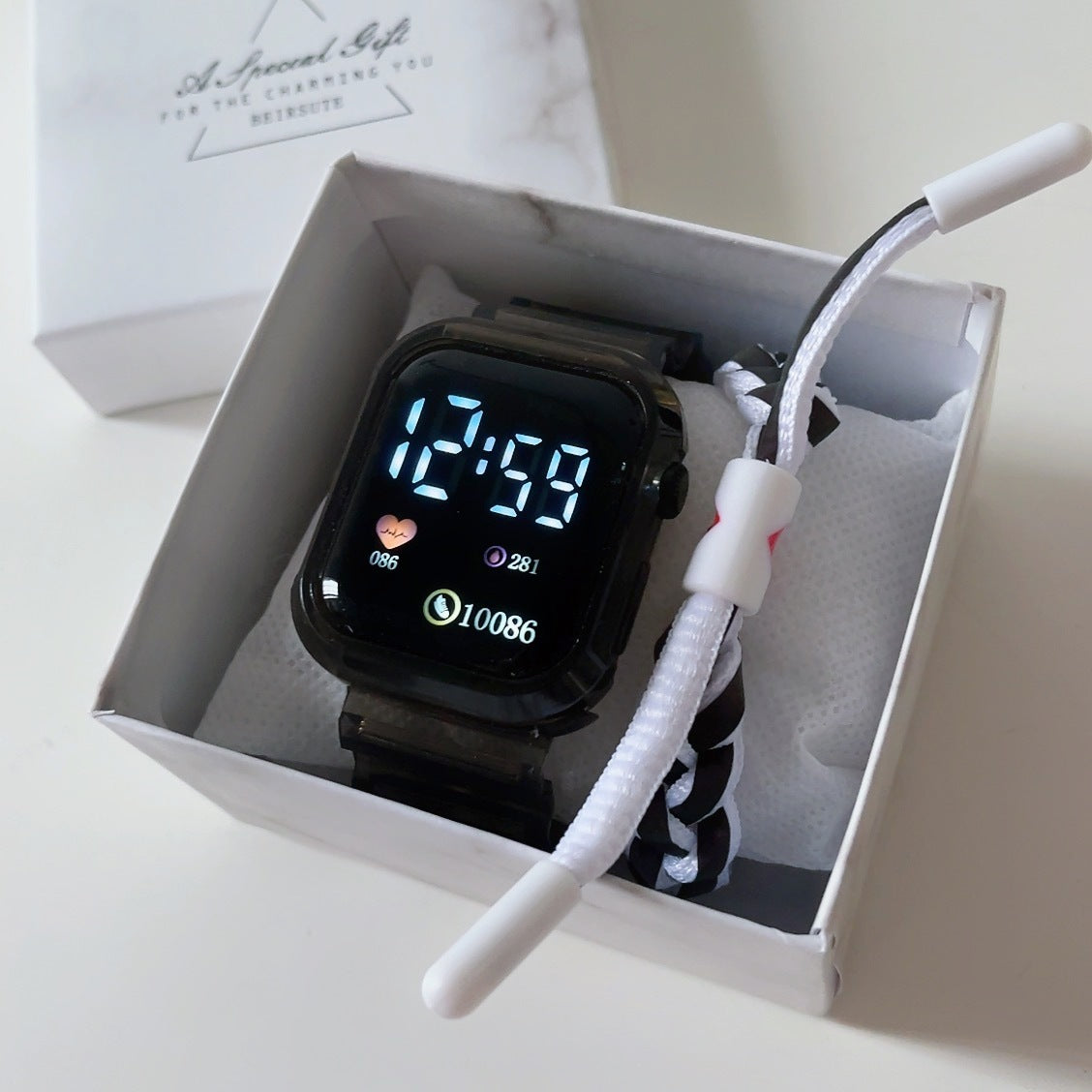 Montre électronique à LED carrée