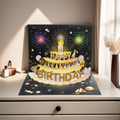 Light Music Up carte cadeau gâteau carte d'anniversaire heureux avec enveloppe