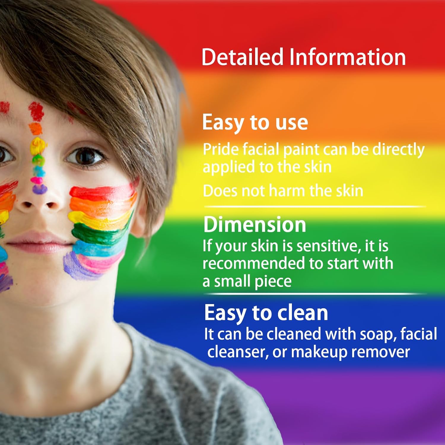 Rainbow Face Body Paint Sticks LGBT Pride Couleurs du drapeau pour Gay Lesbian Pride Day