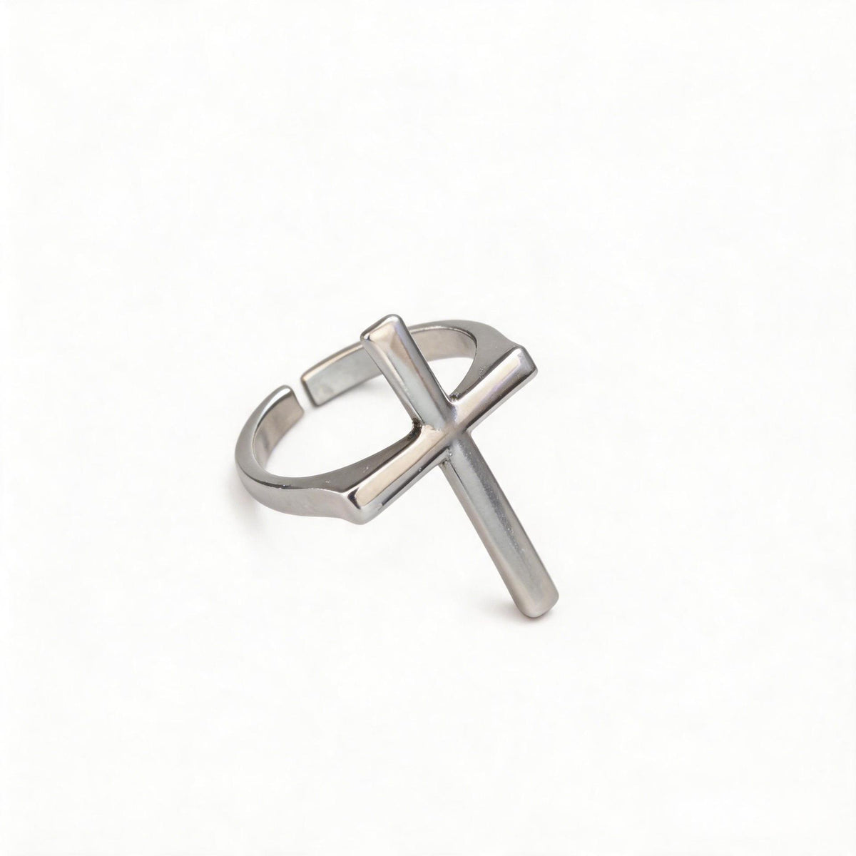 Nouveau style Cross Mens Niche Minimalist Ring