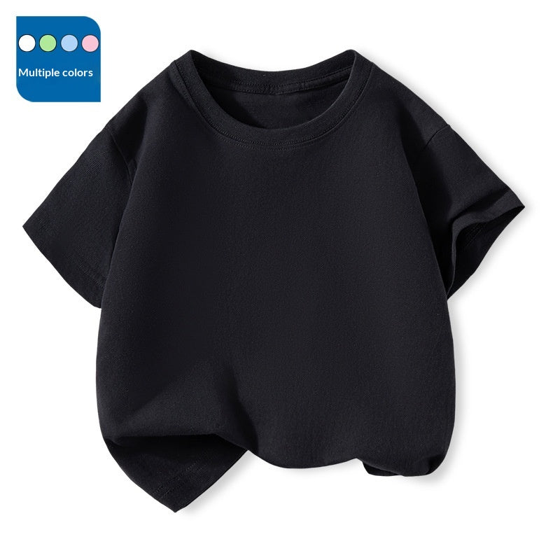 T-Shirt à manches courtes pour enfants Col d'équipage Top polyvalent