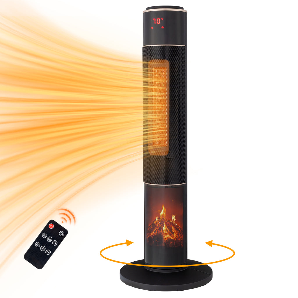 Chauffe-espace tour 33 pouces avec flamme 3D