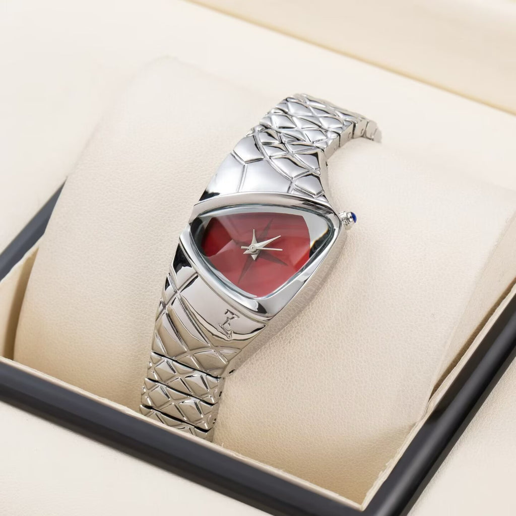 Niche Designer inspire Triangulaire Dragon patterned Irrégulier en forme de Quartz Montre
