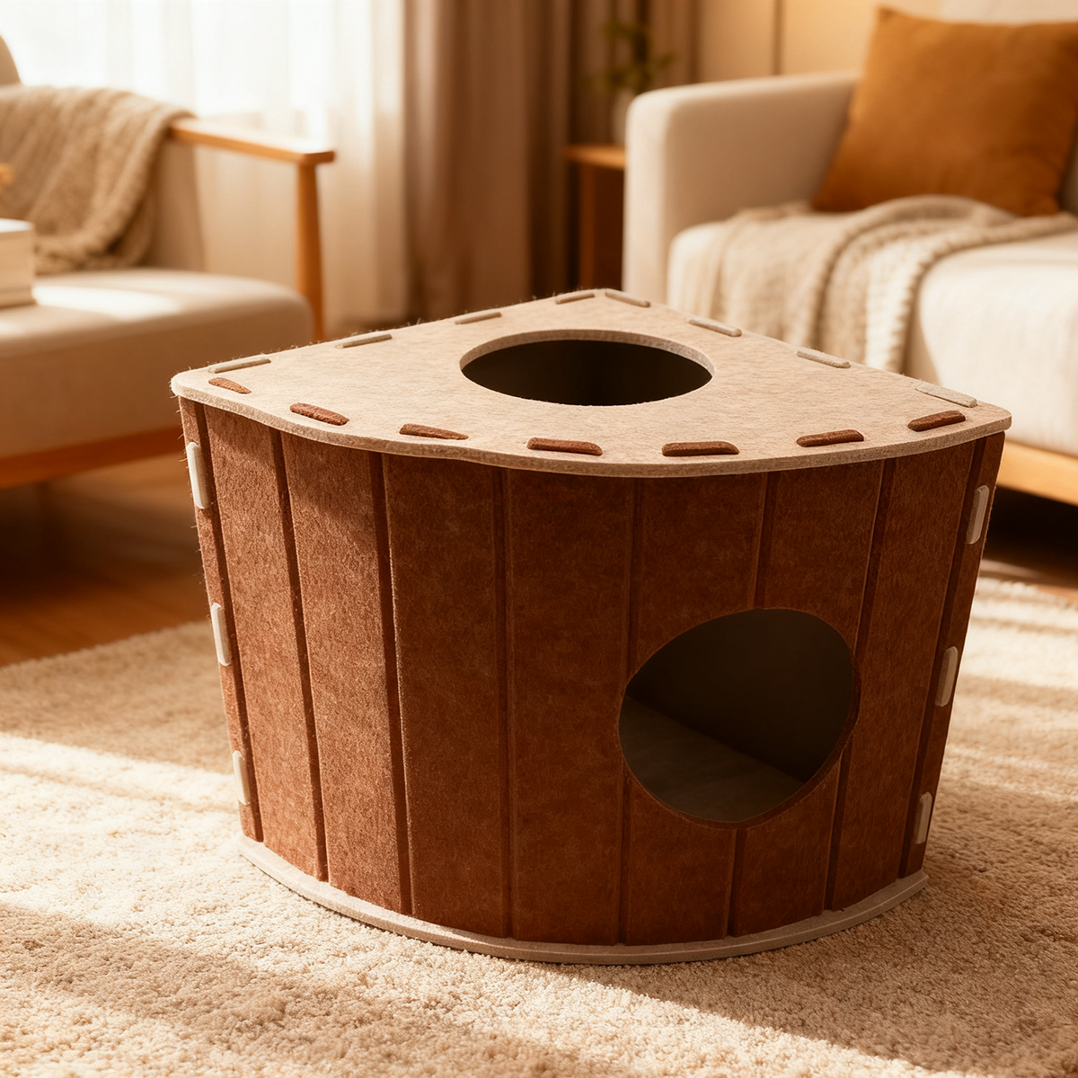 Four-Season Felt Fan-Shaped Cat Villa