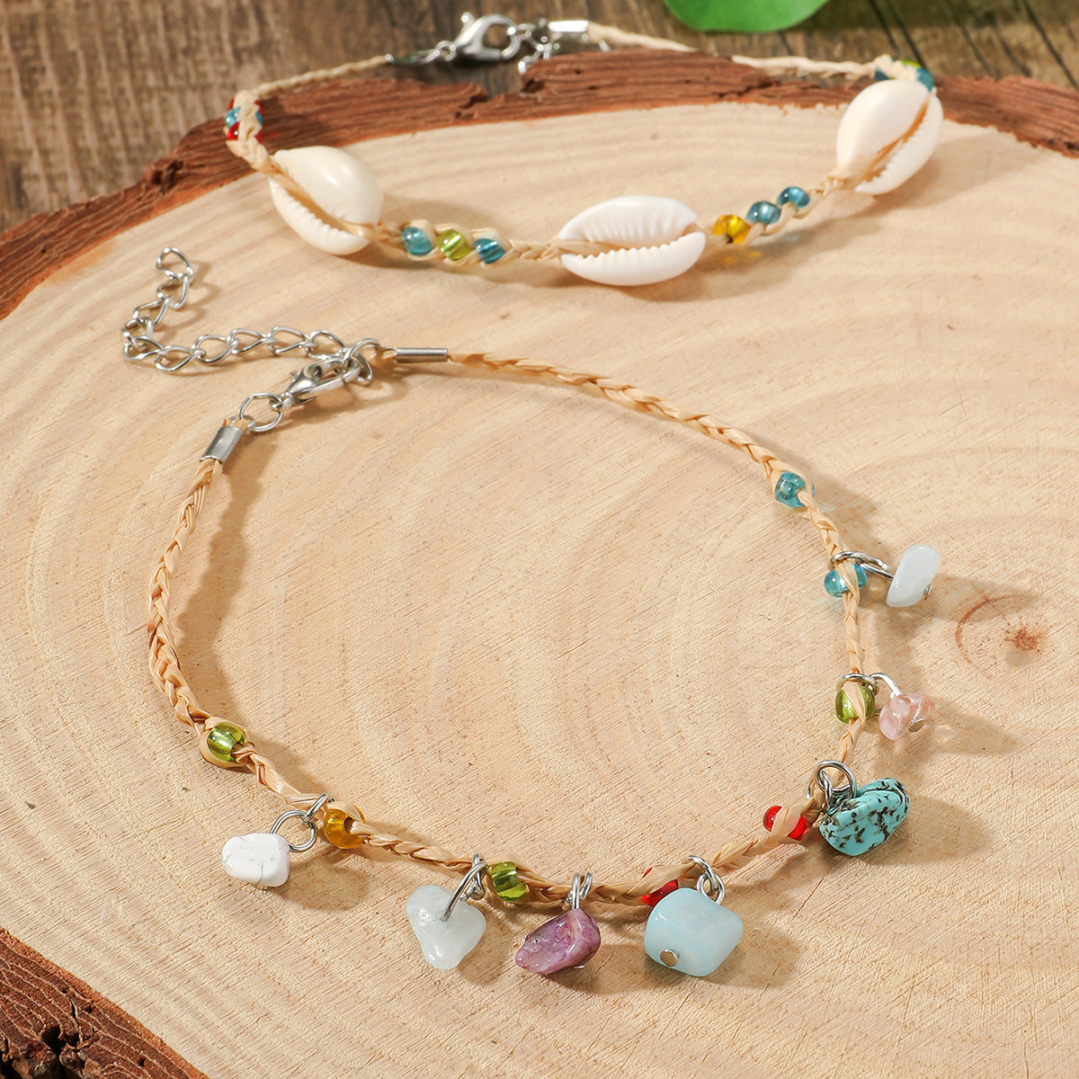 Bohème Multicolore Pebble Anklet pour les femmes
