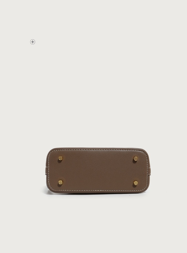 Sac Shell Sac Bolide Sac de Bowling Sac à épaule Sac à main Boston Sac pour femmes - Brown