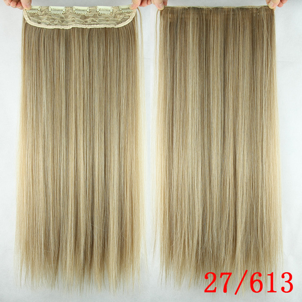A five-clip faux hair wig piece