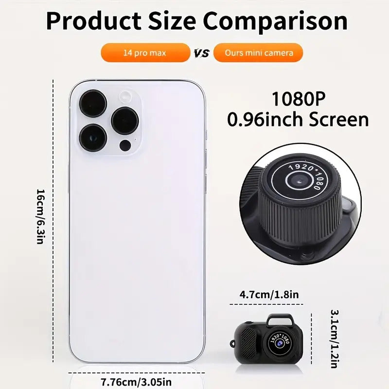 Mini appareil photo à chaîne clé -Micro Caméra vidéo avec lecteur de cartes et de cartes SD de 32 Go