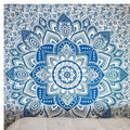 Indien Mandala Tapestry Vert Bleu Fleur Belle tapisserie murale 210x150cm Couverture de lit