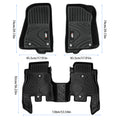 MKR imperméable et résistant aux taches tapis de voiture TPE noir 3 PCS pour jeep Wrangler JL 201