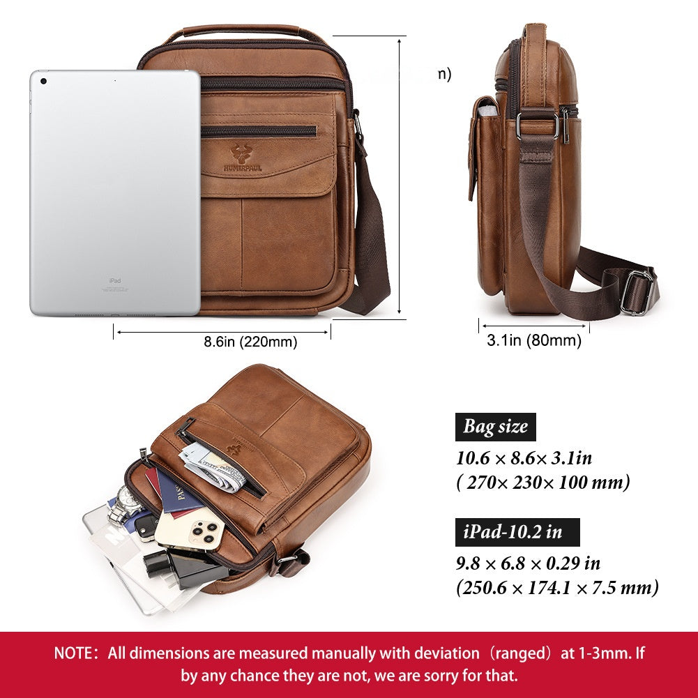 Sac à dos pour hommes occasionnels en cuir de vache plein grain