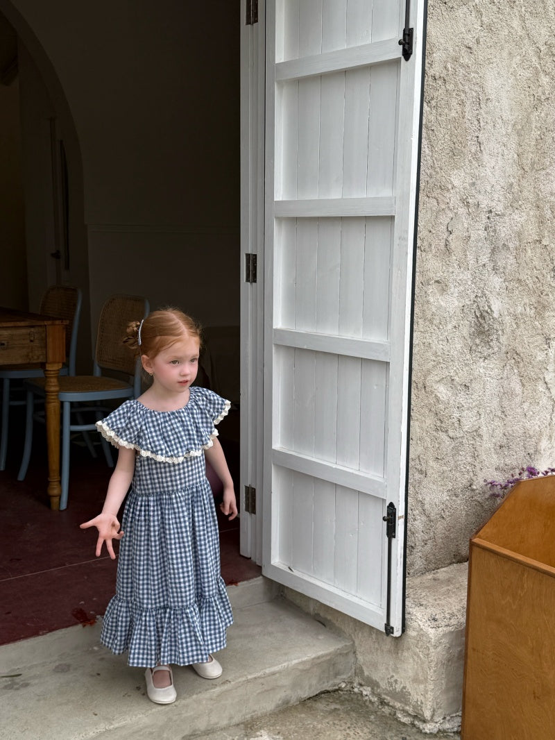 Robe de coton à cou large d'été pour filles