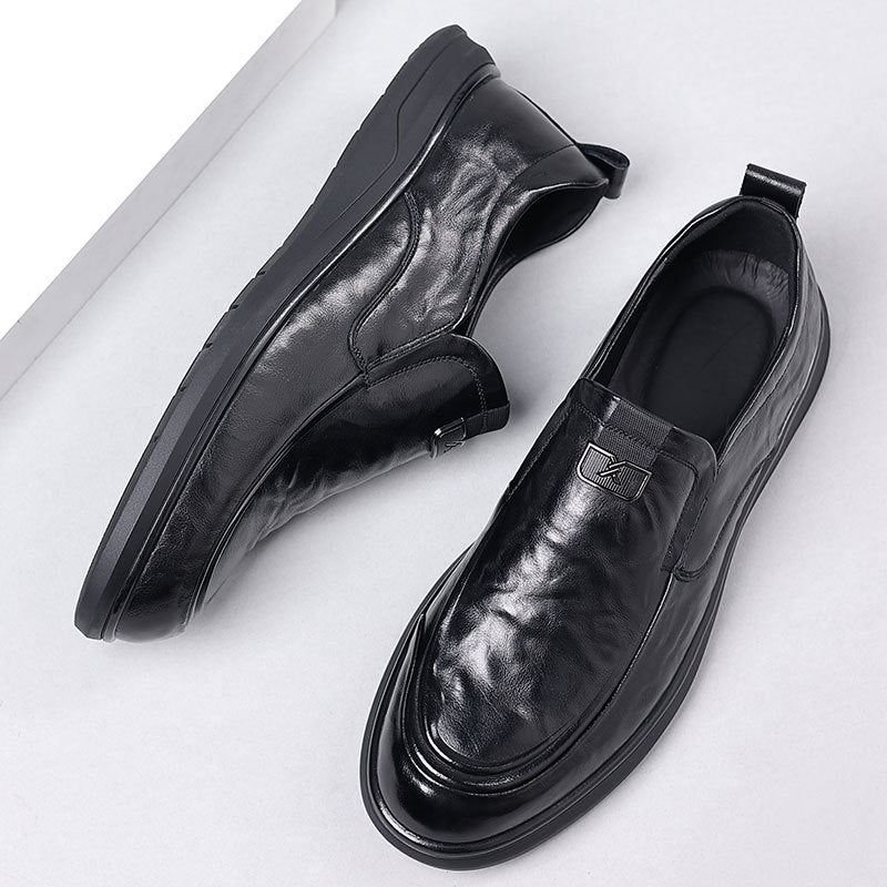 Chaussures de robe en cuir casual d'affaires pleine fleur