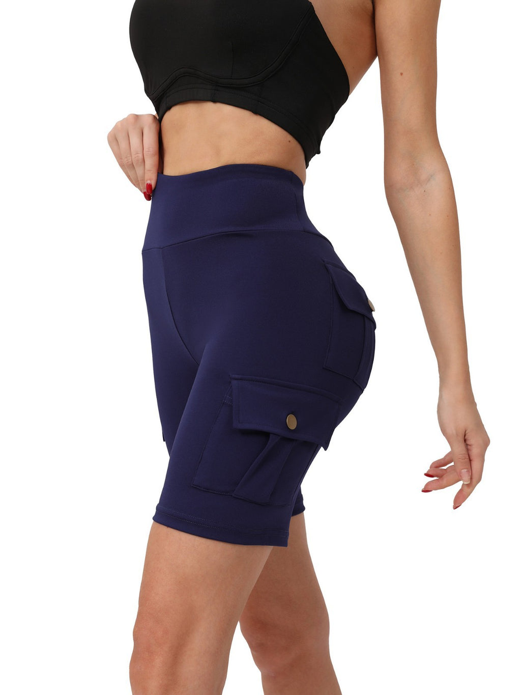 Pantalon de yoga populaire européen et américain Pocket de fitness haute-Waisted Hip-Lifting Short Sp