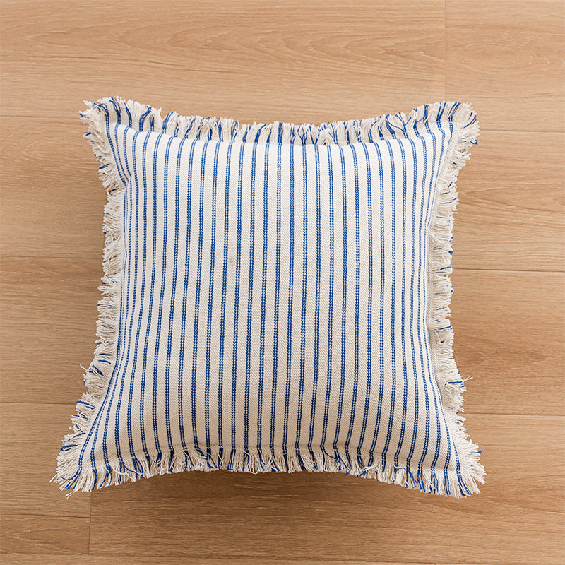 Couverture de coussin de bureau simple de Tassel rayé