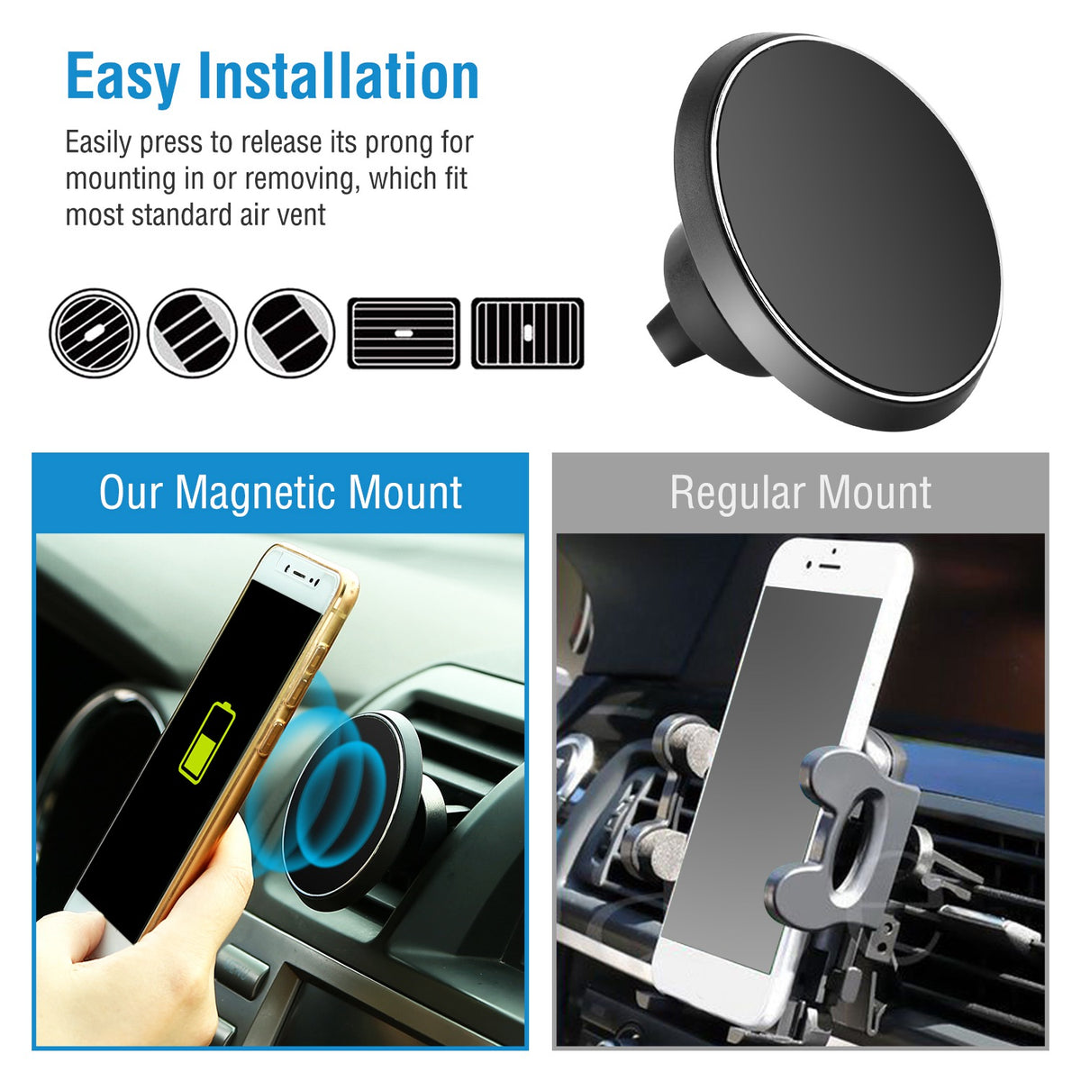 1Pc Magnetic Qi Wireless Car Phone Charger for IOS Phone XS MAX XR Galaxy S10