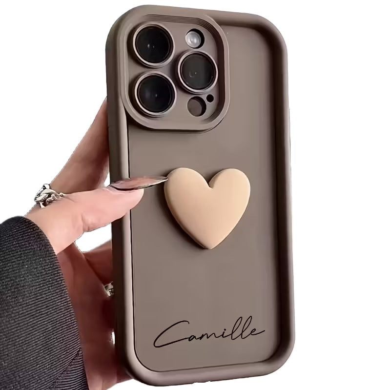 Simple et élégant cas de téléphone anglais avec cœur 3D