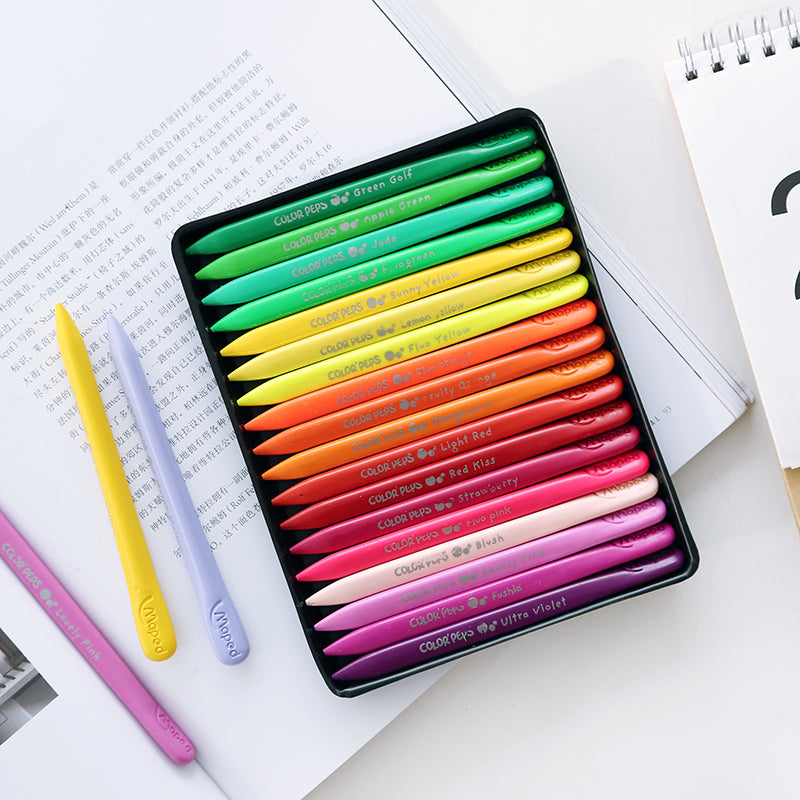 24 crayons en plastique de couleur