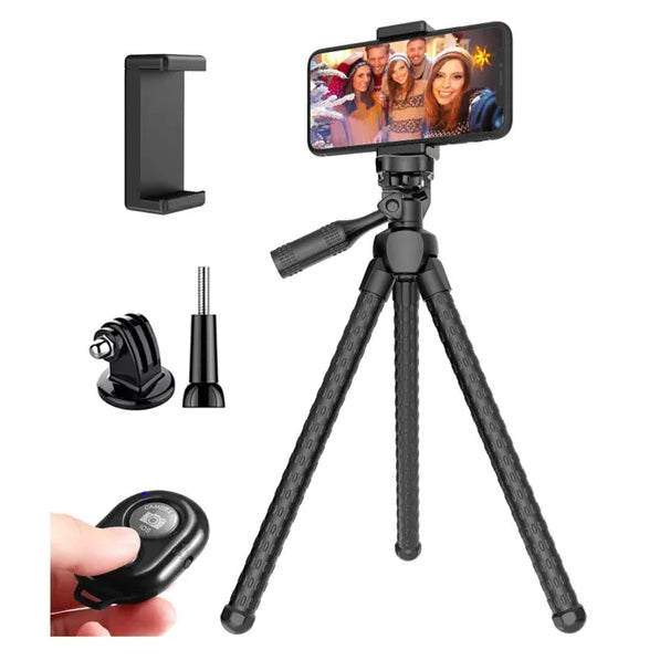 Portable and adjustable Flexible Phone Tripods Camera Mount with Wireless Remote