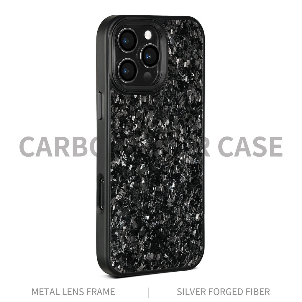Boîtier de téléphone en métal noir forgé fibre de carbone