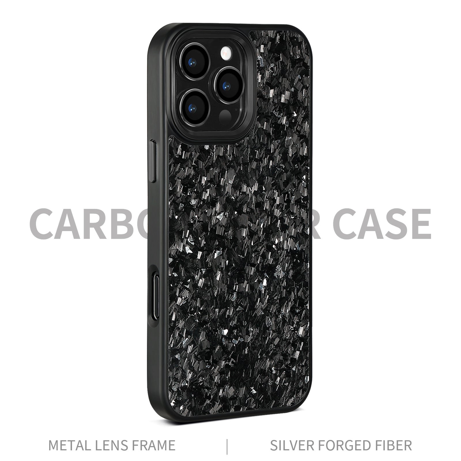 Boîtier de téléphone en métal noir forgé fibre de carbone