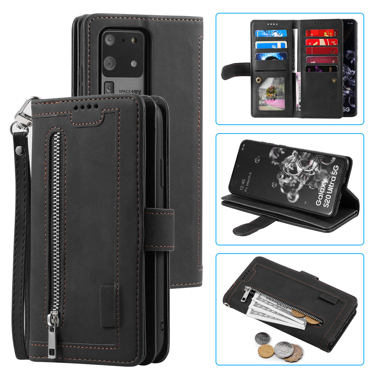 Téléphone portable Zipper Neuf carte en cuir Case