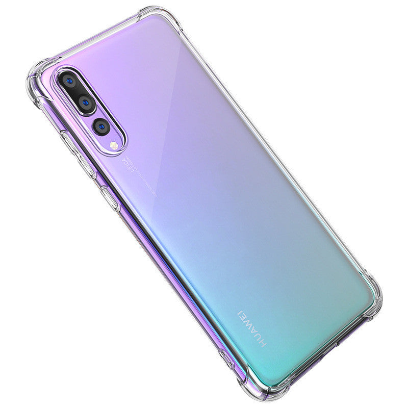 Cas de téléphone mobile anti-chute Transparent Shell Silicone Manche