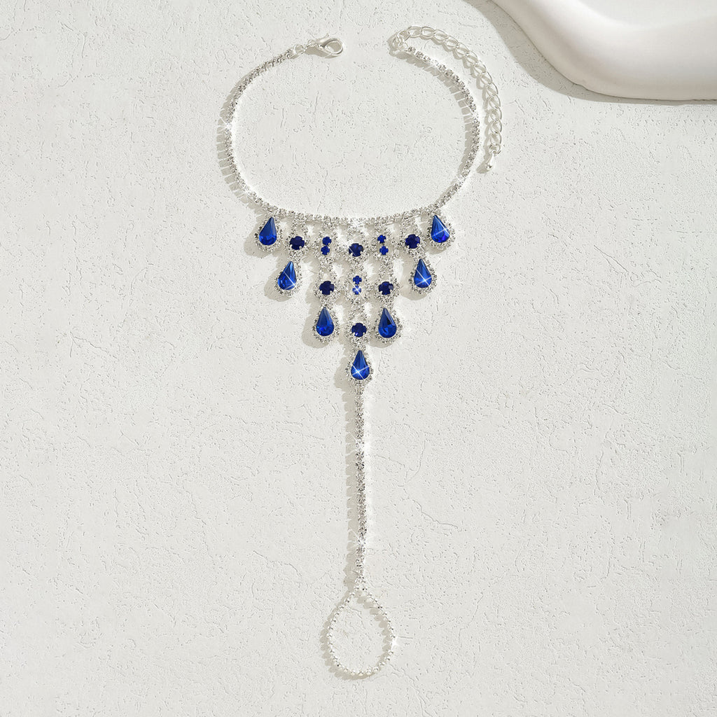 Anklet géométrique Zircon cristal doux et simple
