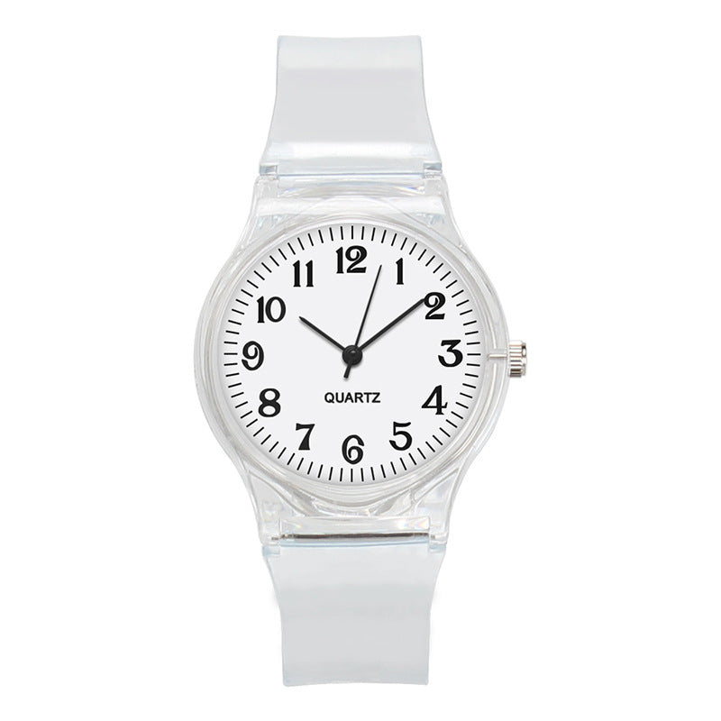 La couleur transparente Bracelet en plastique Cadran Fashion Trend Watch