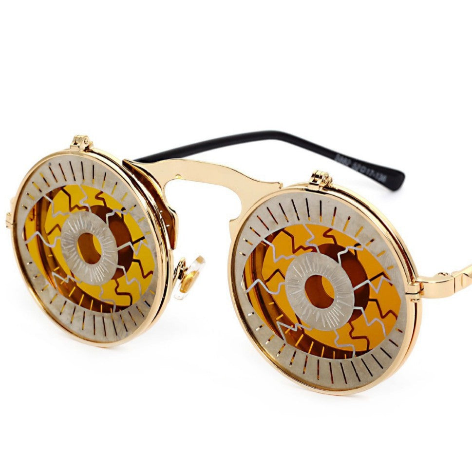 Lunettes de soleil Casual Retro Metal Punk pour hommes