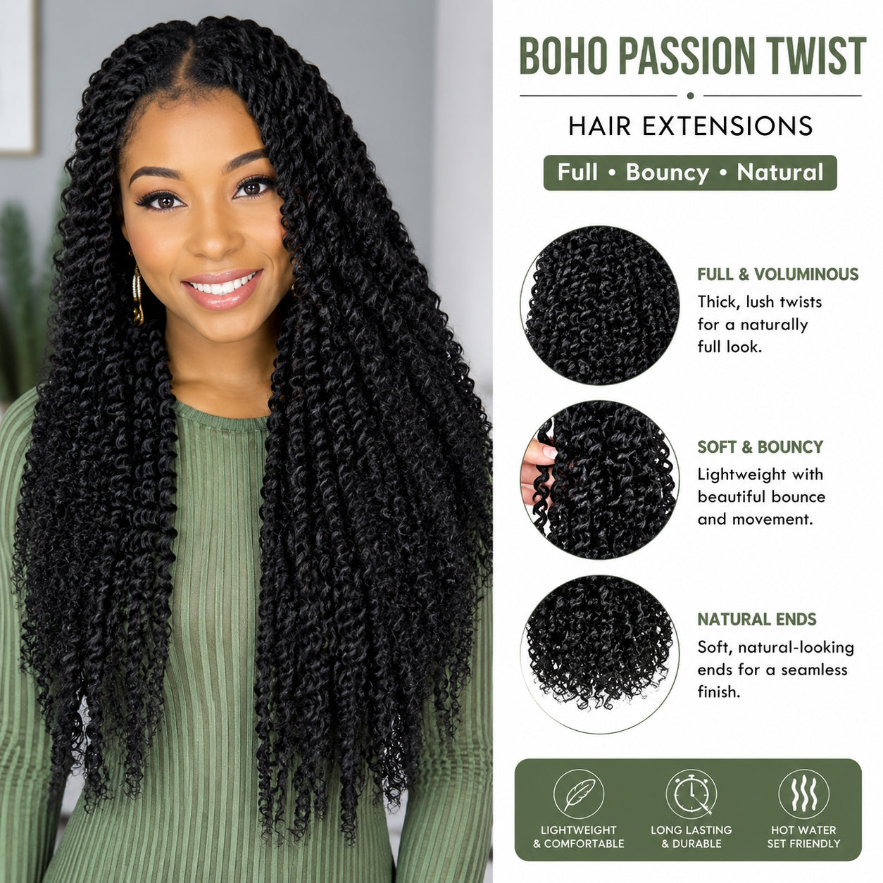 Wave de l'eau Crochet tressage cheveux LongBohemian Curly Style approprié pour les tresses papillon