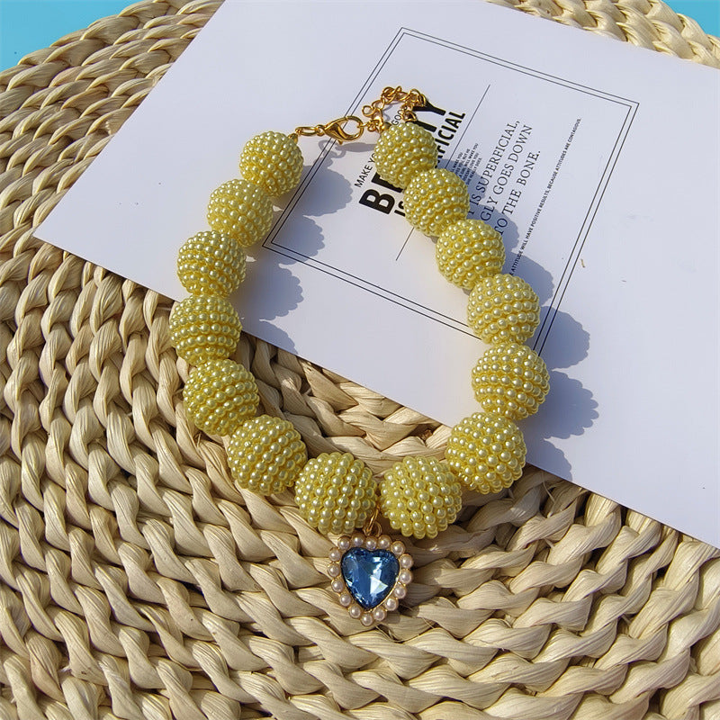 Collier de chien perlé Yangmei-Berry perlé