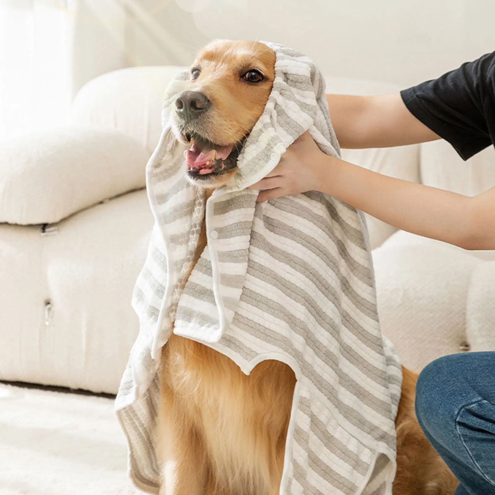 Serviette de bain pour chien ultra-absorbant pour chien
