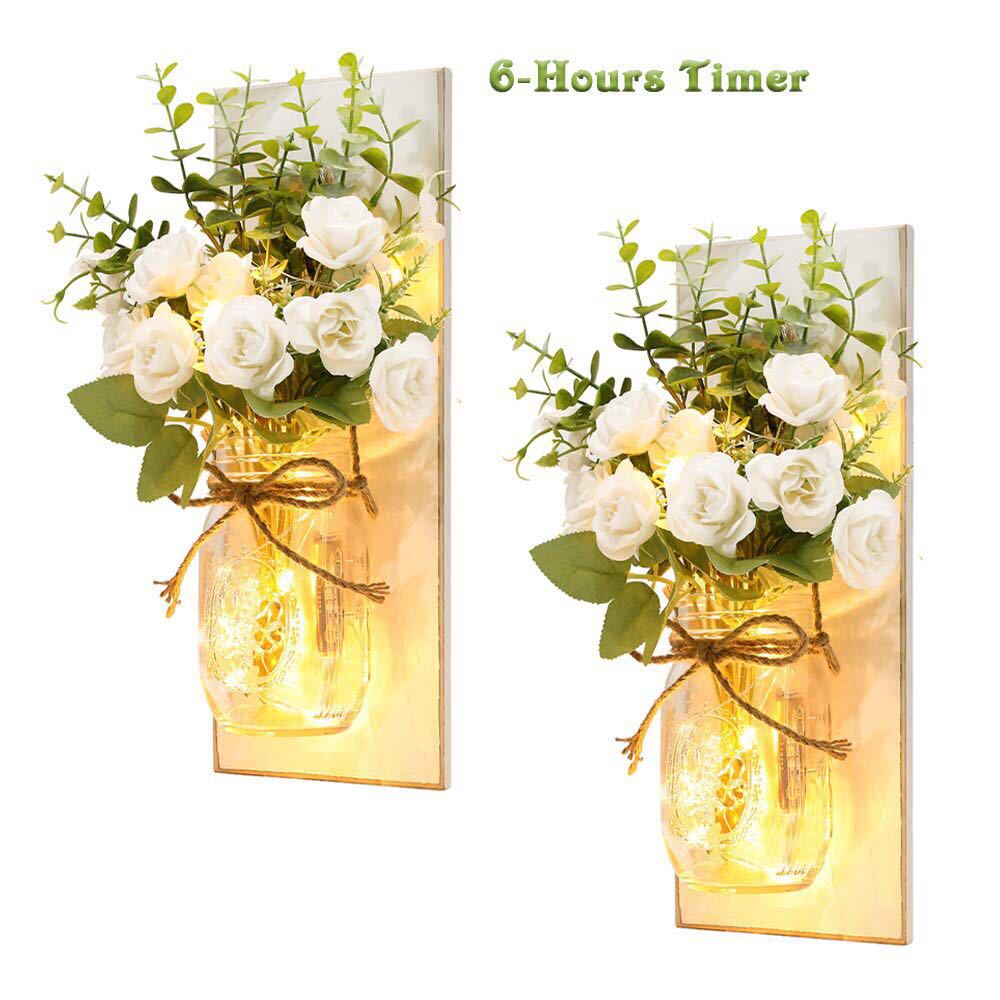 Lampe murale en bois de fleur immortal