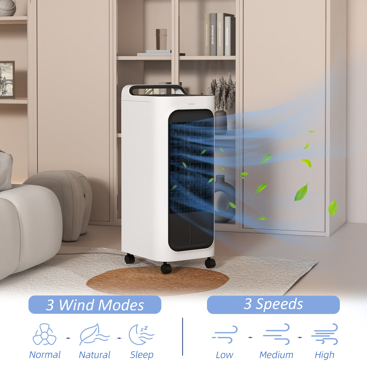 Refroidisseur d'air de chambre avec paquets de glace