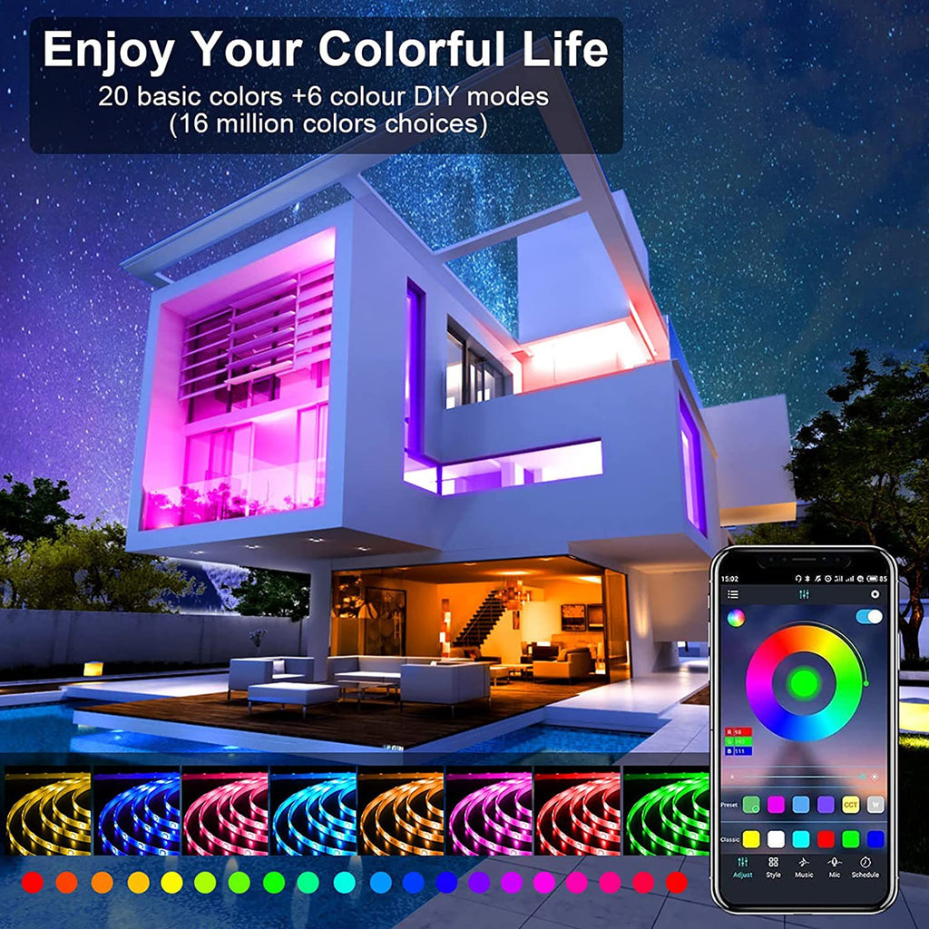 RGB Musique Bluetooth Intelligent bande lumineuse LED basse tension