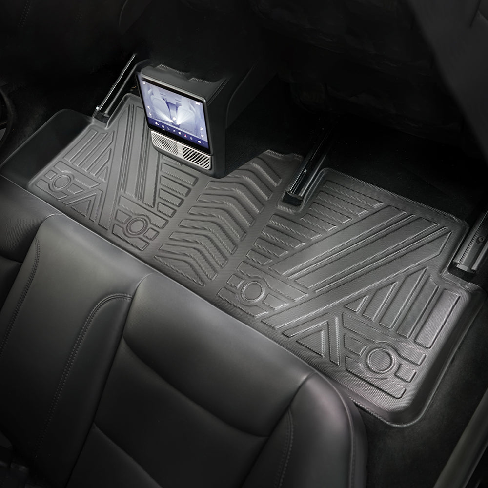 Tapis de sol TPE pour Tesla modèle 3 2023- 6 PCS imperméable à l'eau en plein milieu