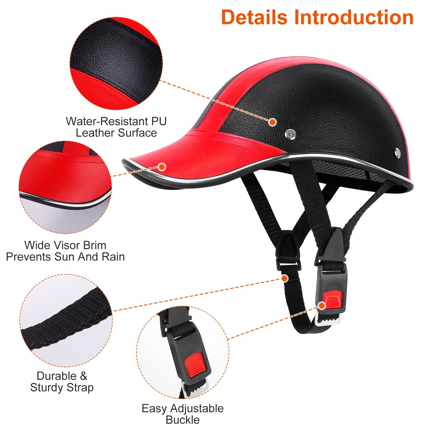 1Pc Casque de sécurité de vélo réglable coupe-vent Casque de vélo Sunshade Casque anti-UV C