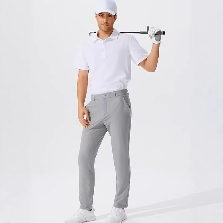Pantalon longue robe homme de golf stretch couleur solide