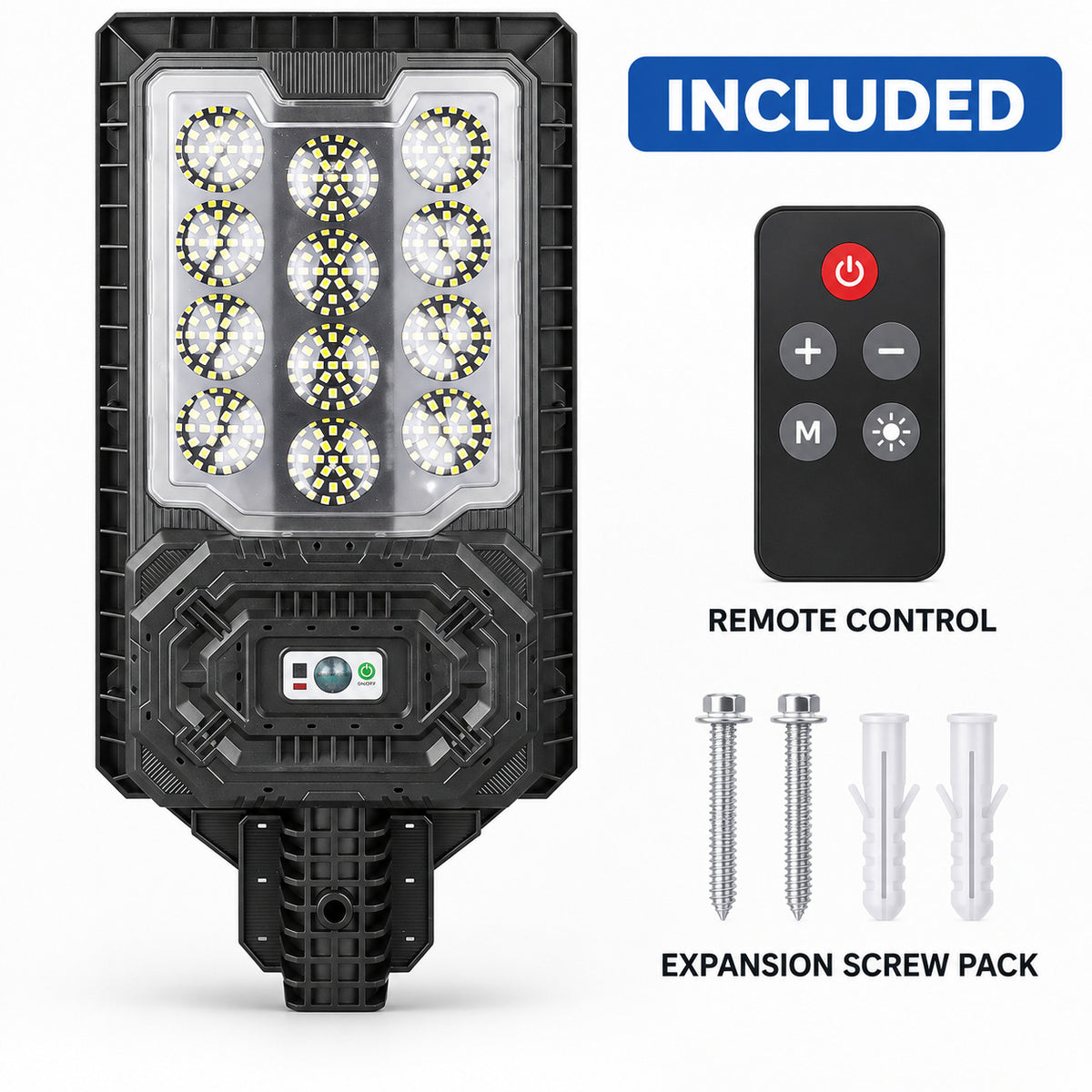 Solar Powered Motion Sensor Outdoor Light W7114 1 Noir pour Garden Yard Street Wall LED