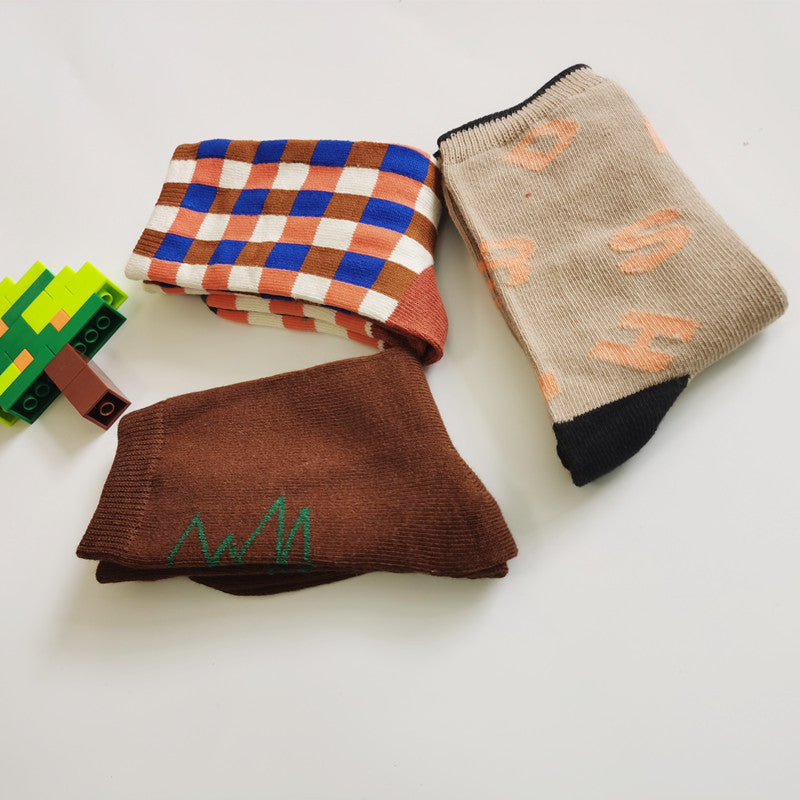 Leopard-print Plaid Coffee-colored chaussons enfants