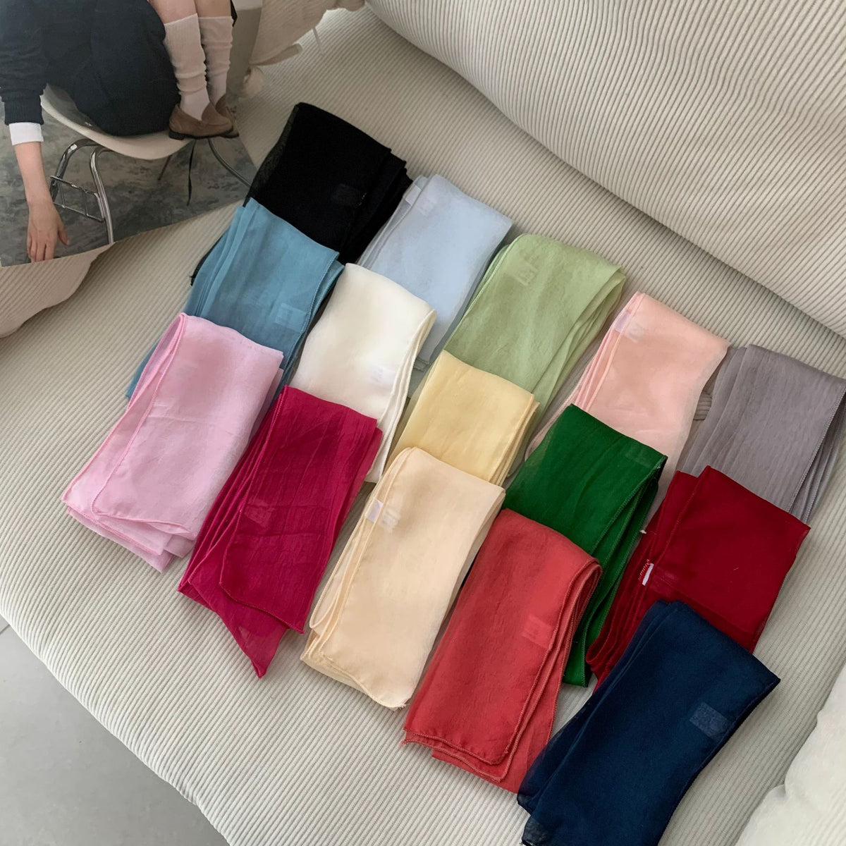 PrintempsSummer Écharpe courte en soie pour les femmes