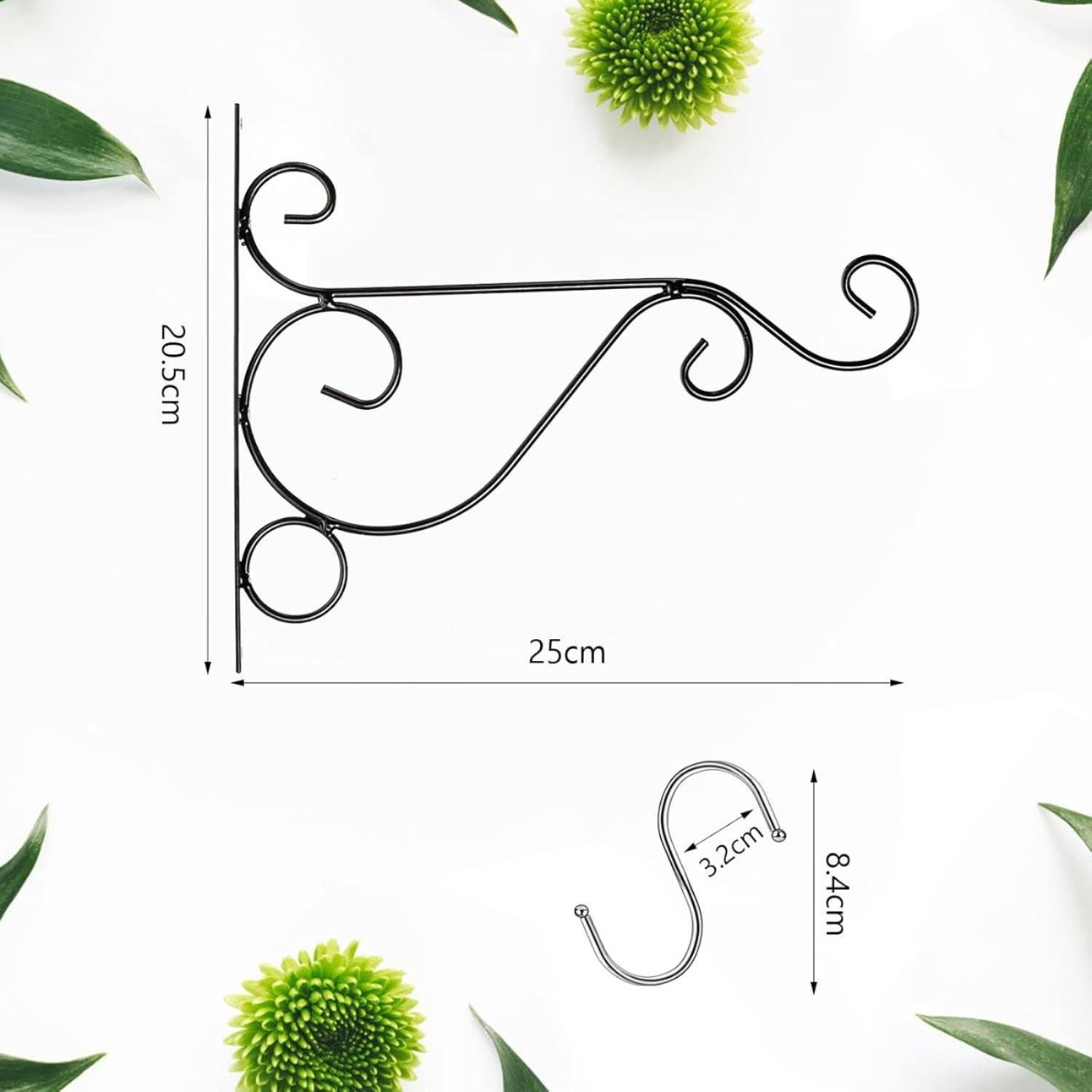 Supports pour paniers suspendus 2 pièces : cintres de plantes métalliques