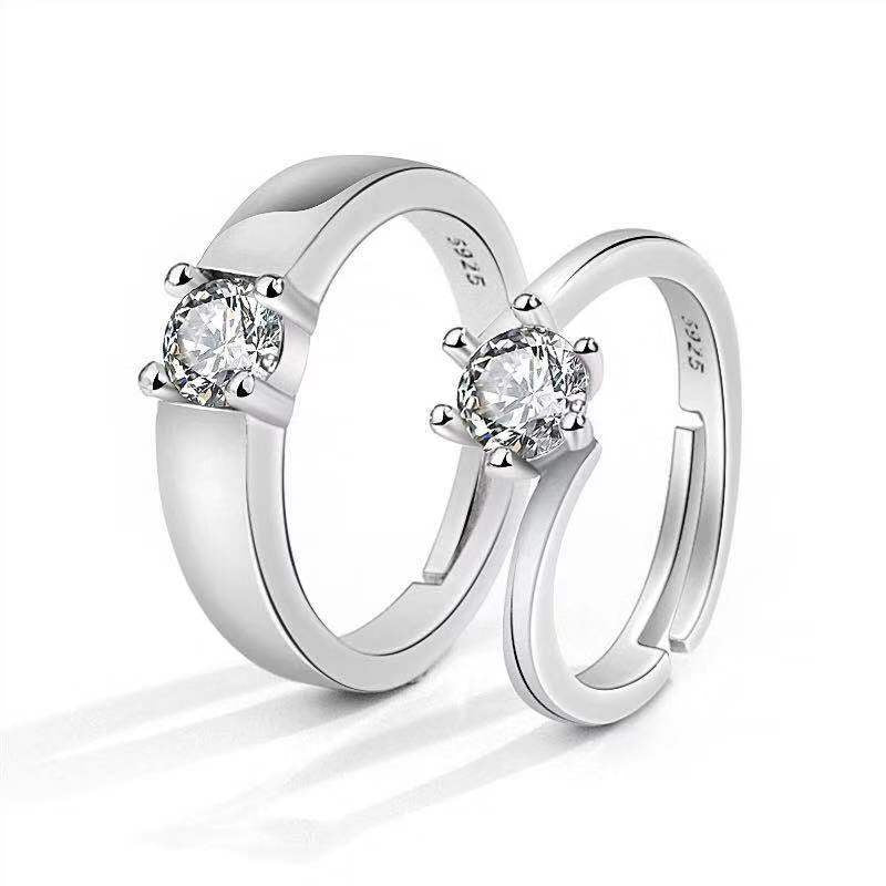 Moissanite Engagement Couple Anneaux Couple