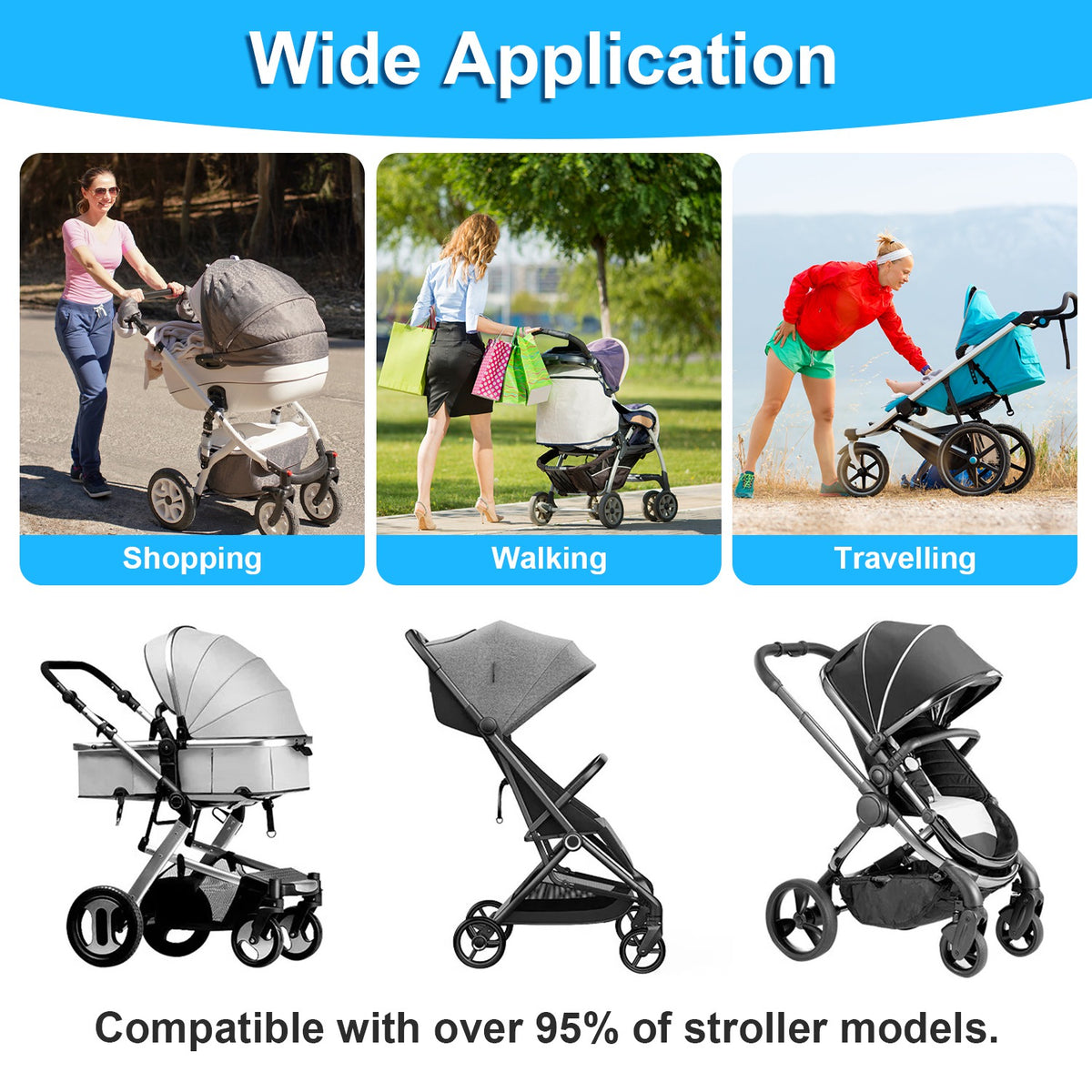 1Pc 2 En 1 Universal Stroller Board Sit & Stand Buggy Wheeed Board Toddler Stroller Attac