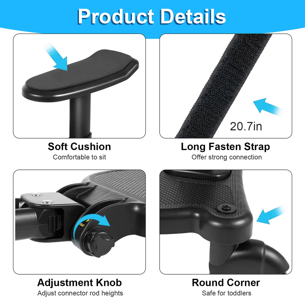 1Pc 2 En 1 Universal Stroller Board Sit & Stand Buggy Wheeed Board Toddler Stroller Attac