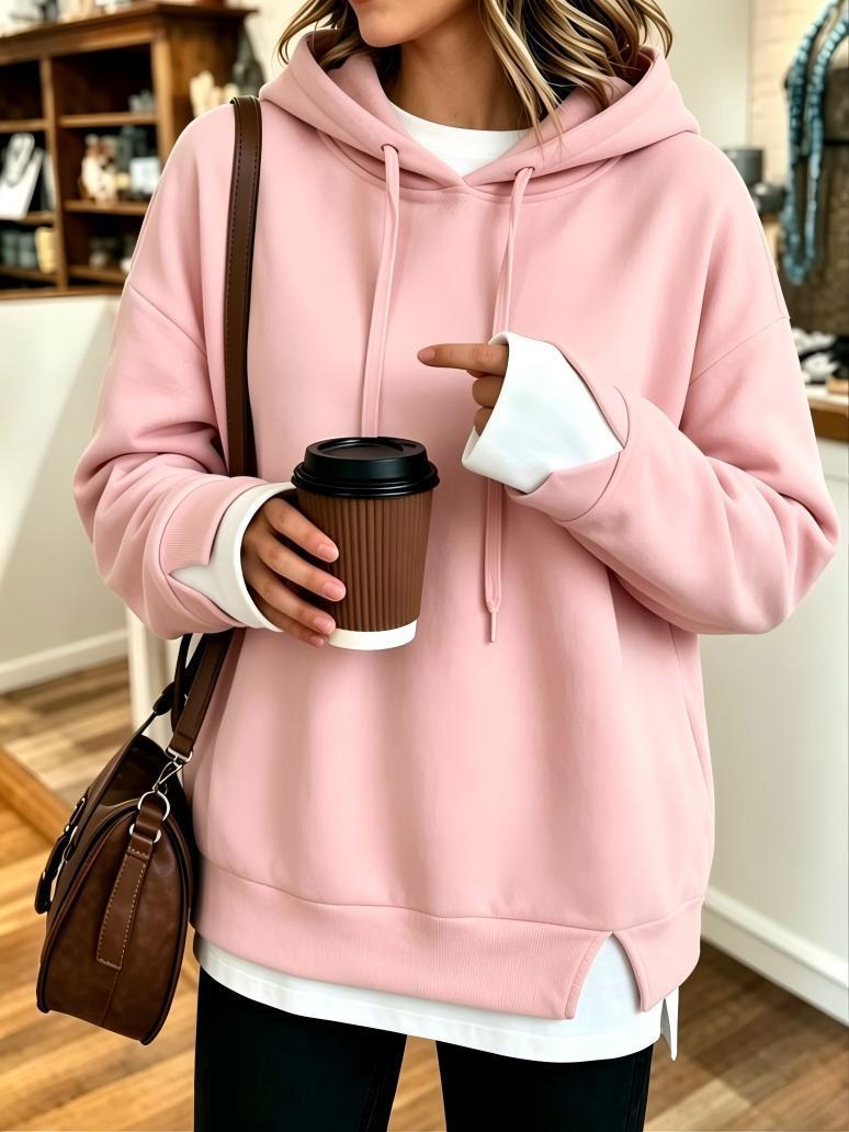 Automne-hiver Femmes Faux Sweat à capuche deux-pièces