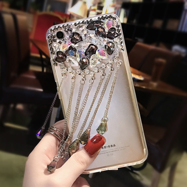 Luxury tassel strass phone case