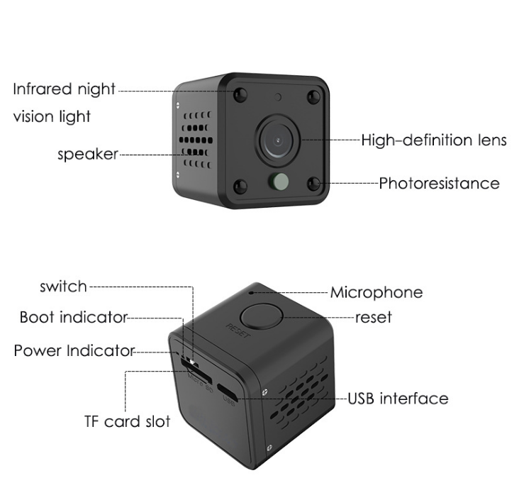 Caméra de vision de nuit HD smart wear caméra de surveillance intelligente